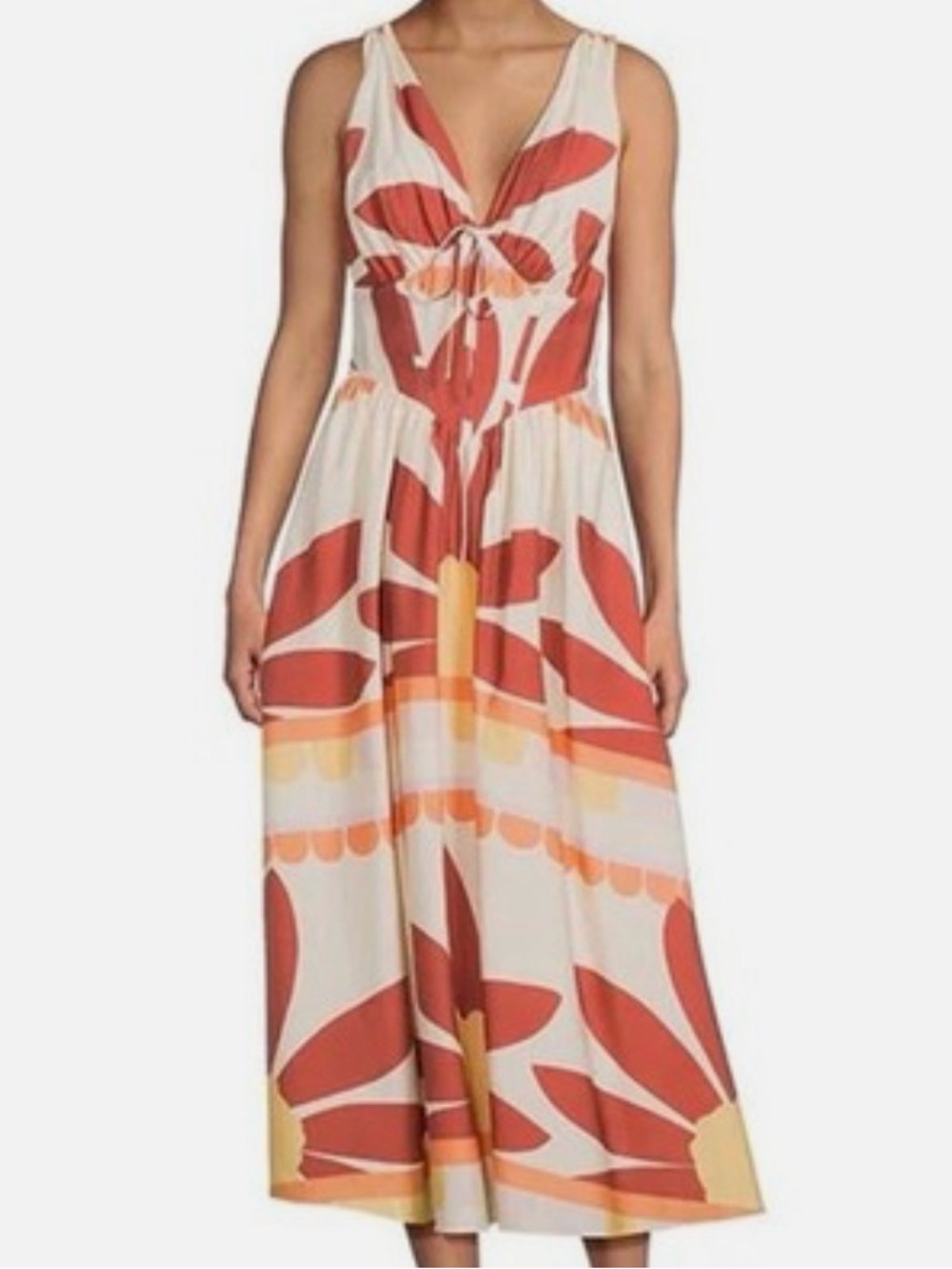 NWT Gianni Bini Ulla Midi Dress with Rust Floral Print